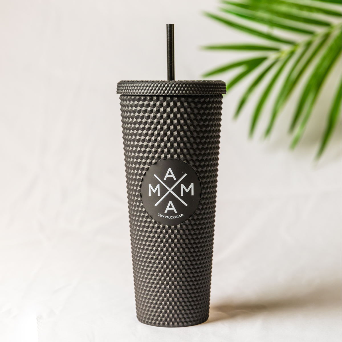 Mama X™ Studded Plastic Tumbler: Matte black